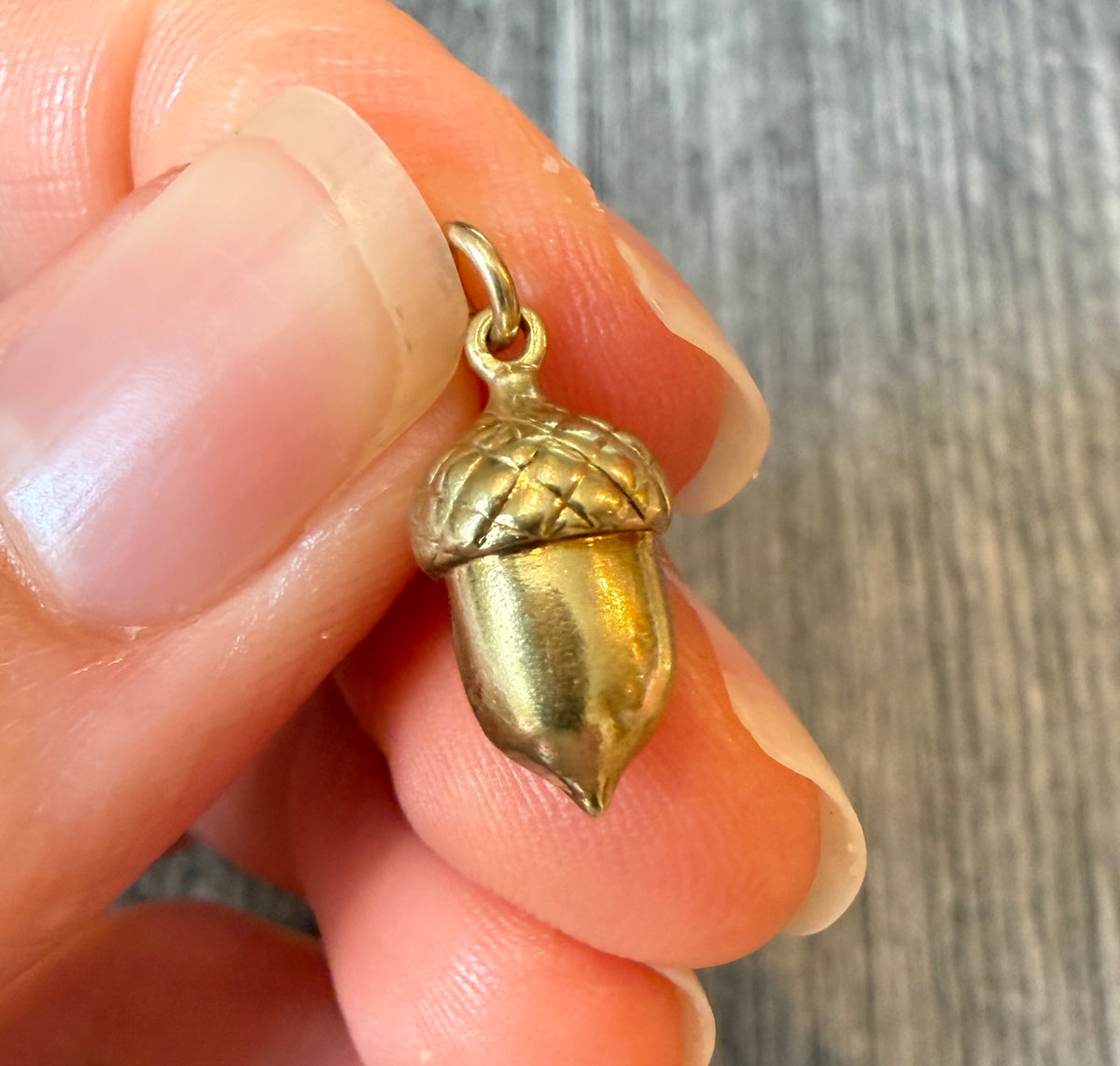 Mini 14K Gold Acorn Charm