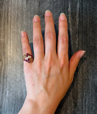 Ruby and Diamond Wave Ring in 14K m Gold