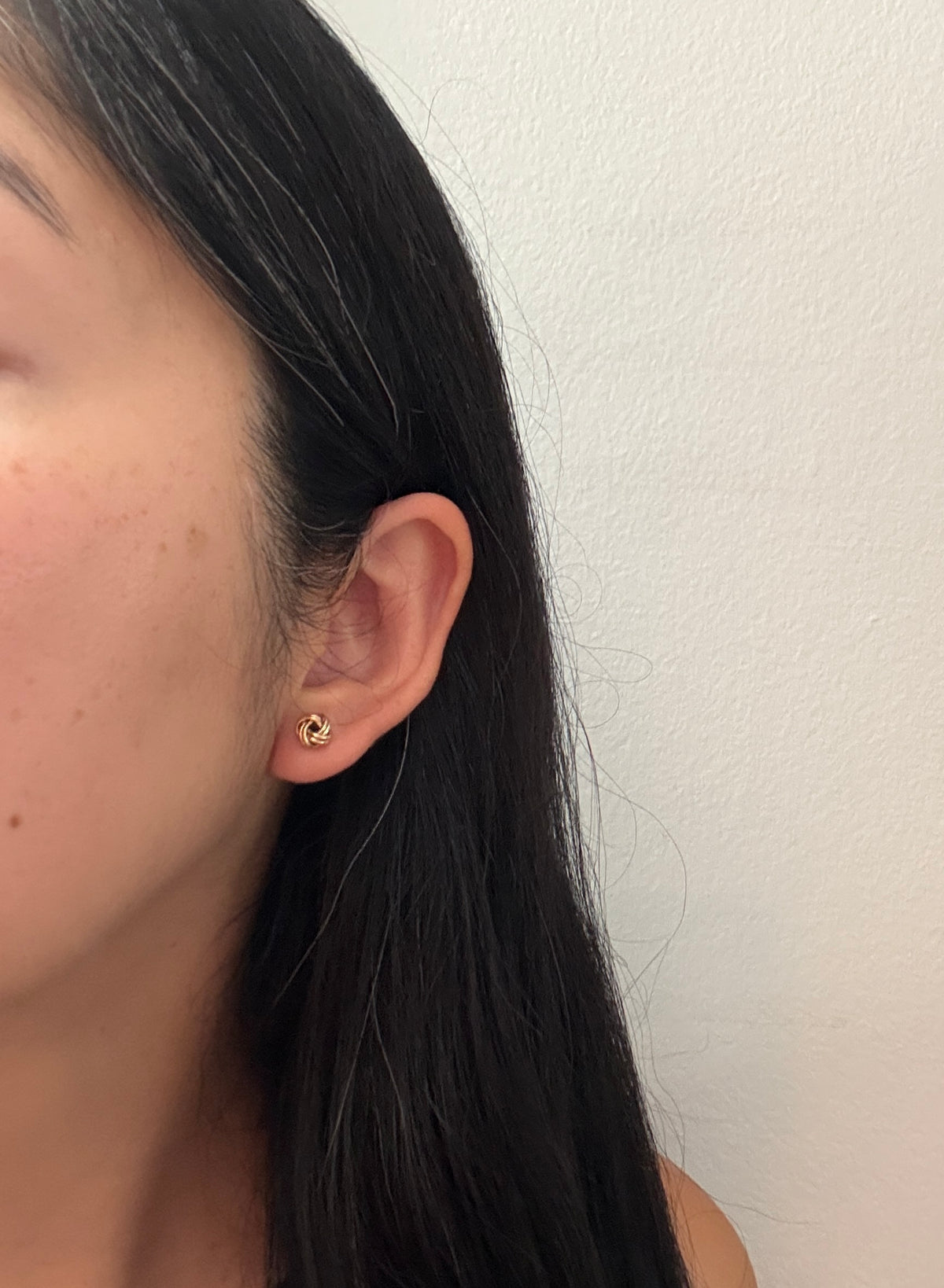 Small Love Knot Stud Earrings in 14K Gold