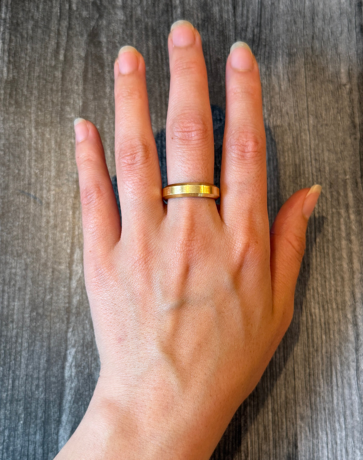 David Yurman 18K Gold Beveled Edge Band, Size 9 (I)