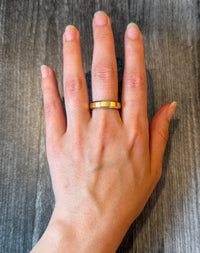 David Yurman 18K Gold Beveled Edge Band, Size 9 (I)