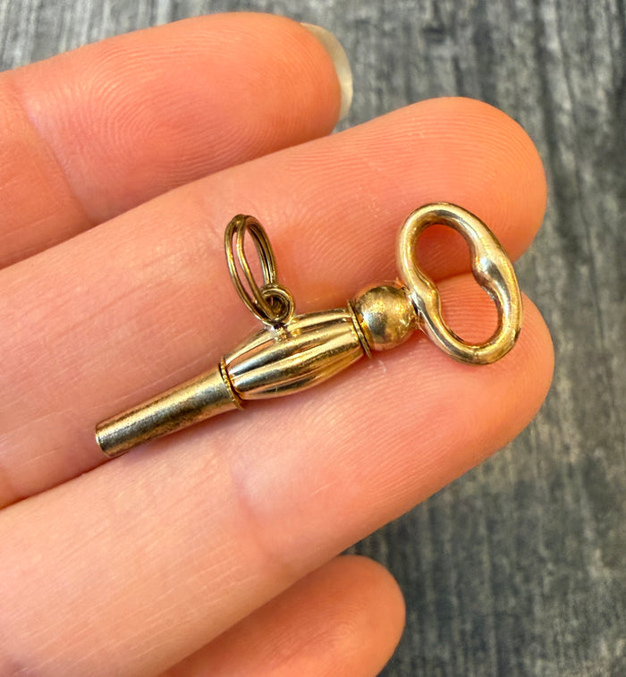 Antique Pocket Watch Key Charm in 10K Gold