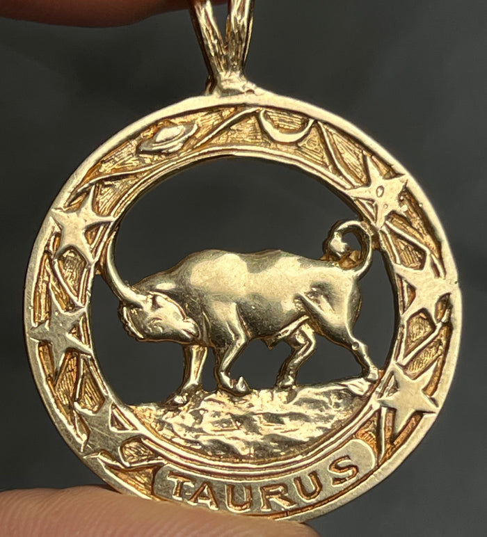 Vintage 14K Gold Taurus Charm