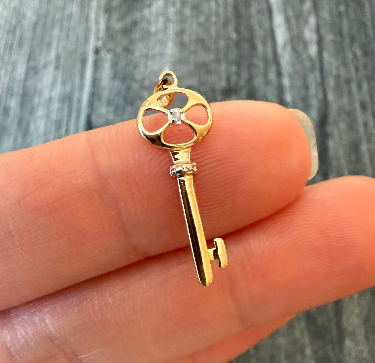 Small 14K Gold Key Charm