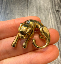 Midsized Puffy Panther Pendant in 14K Gold