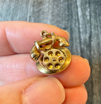 Vintage Movable 14K Gold Rotary Telephone Charm