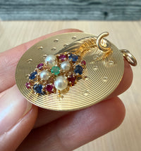 Large 1960s Dankner Gem Set Cornucopia Charm