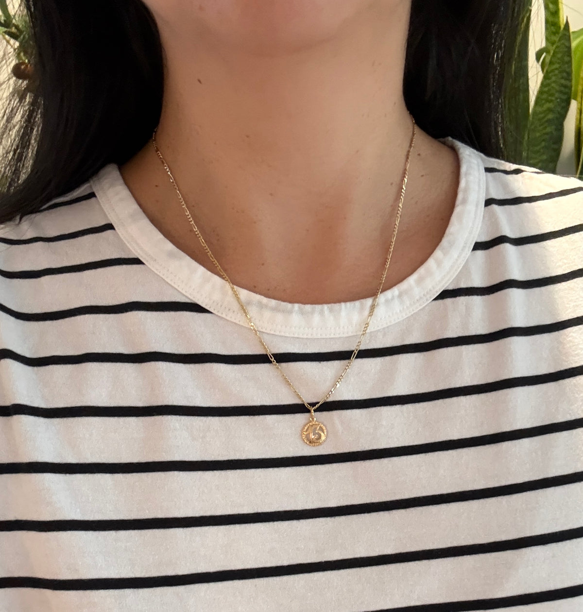 Figaro Link Chain in 14K Gold, 20” Long (A)