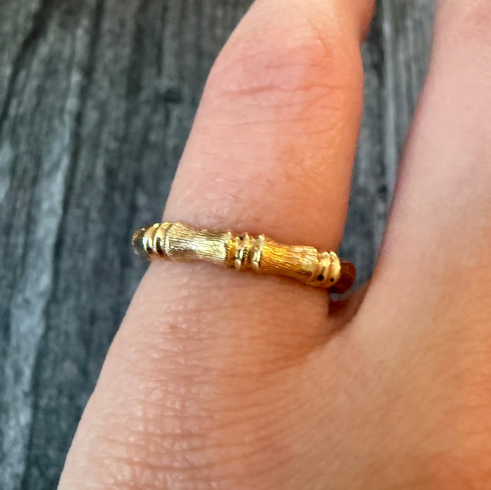 Vintage Bamboo Band in 14K Gold (1), Ring Size 5.5