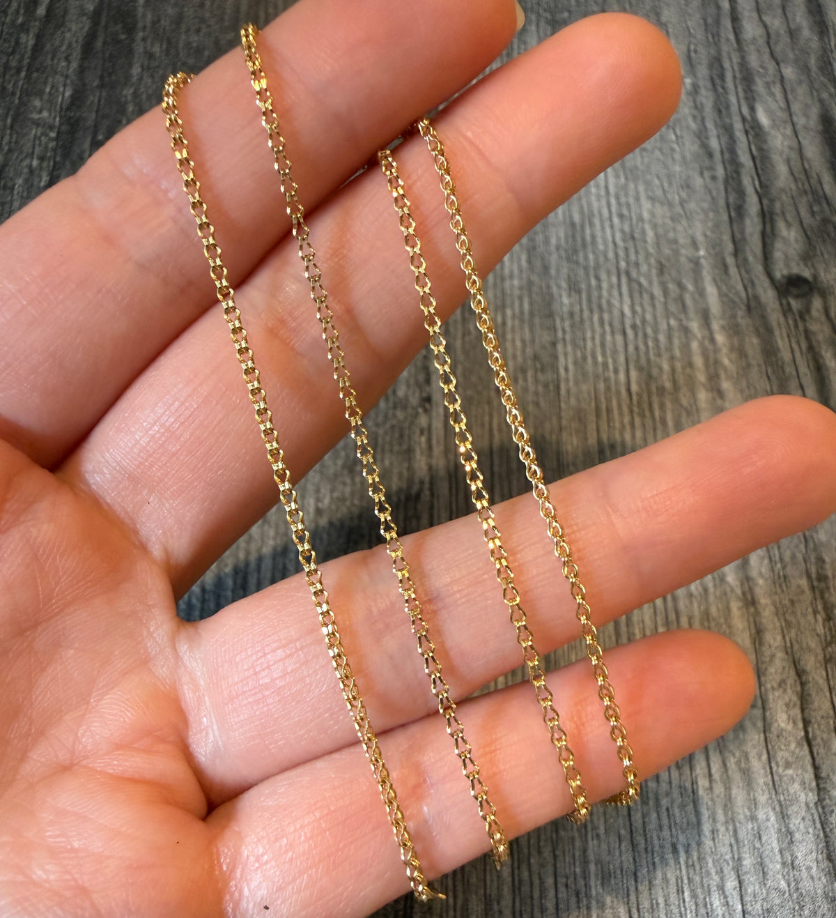 Interlocking Open Link Chain in 14K Gold, 19.5” Long (S)