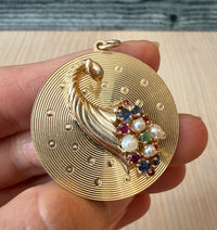 Large 1960s Dankner Gem Set Cornucopia Charm