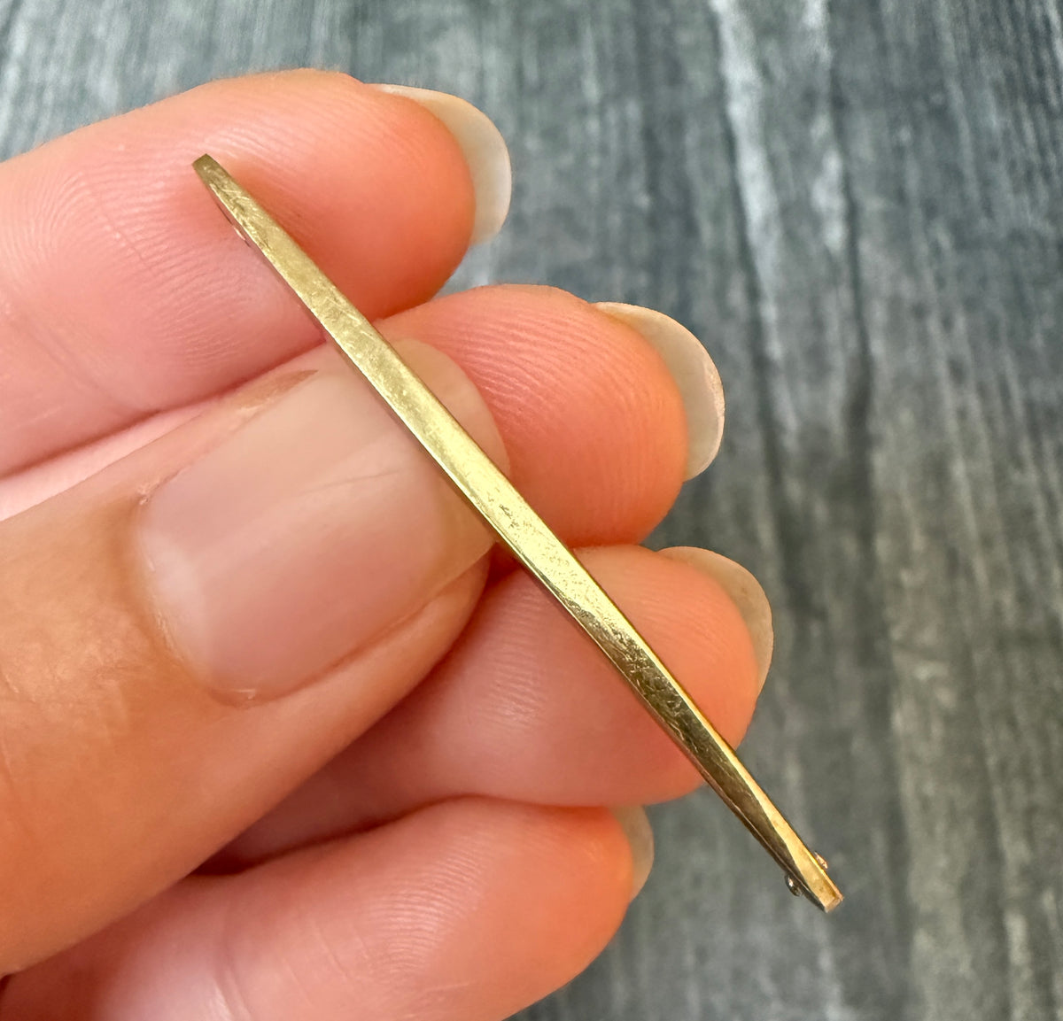 Vintage 14K Gold Bar Safety Pin
