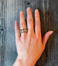 Vertically Set Sapphire and Diamond Band in 14K Gold