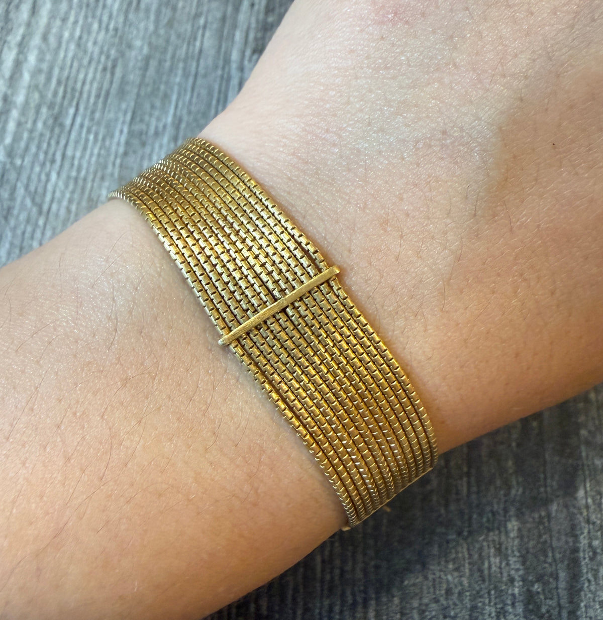 H.Stern Multi Strand 18K Gold Tubular Bracelet, 7"-8.75" Long (I)