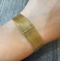 H.Stern Multi Strand 18K Gold Tubular Bracelet, 7"-8.75" Long (I)
