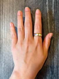 Platinum and 18K Gold Band, Ring Size 8 (S)