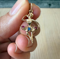 Vintage Ballerina Charm in 14K Gold