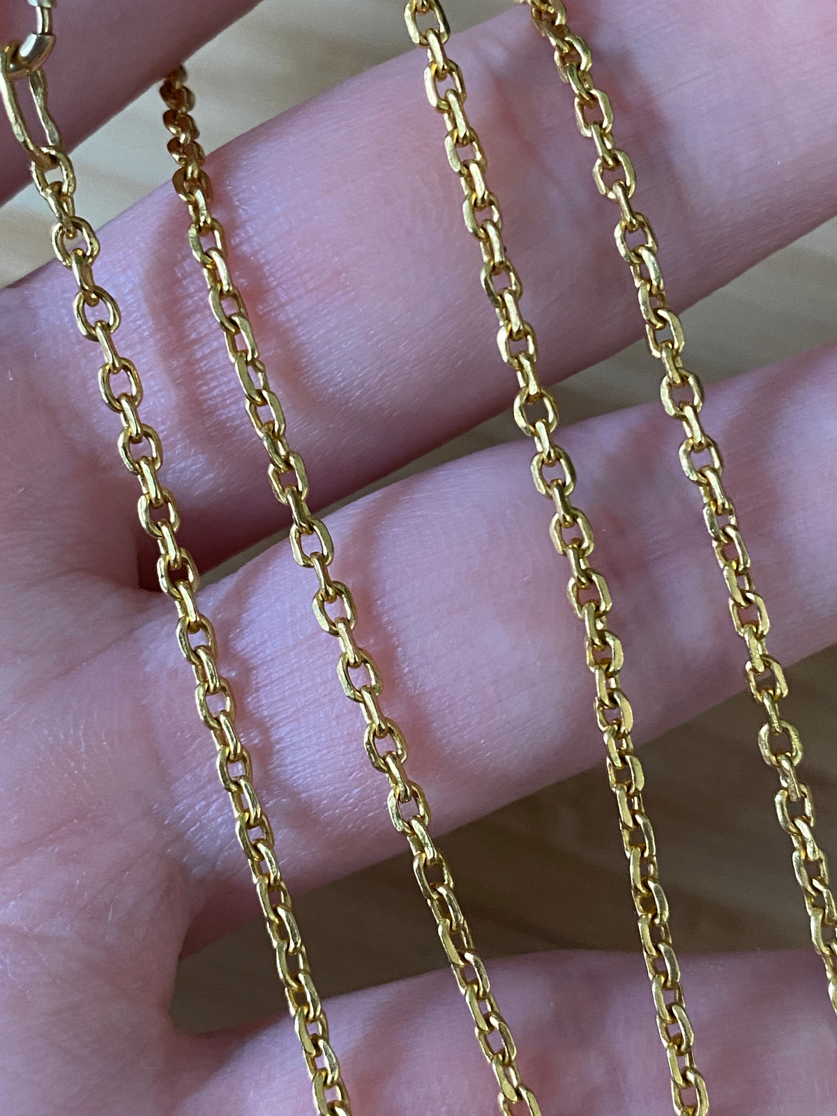 22K Gold Cable Link Chain, 23.5” Long – Alpha & Omega Jewelry