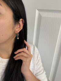 Dimensional Front to Back Diamond Snake Earrings
