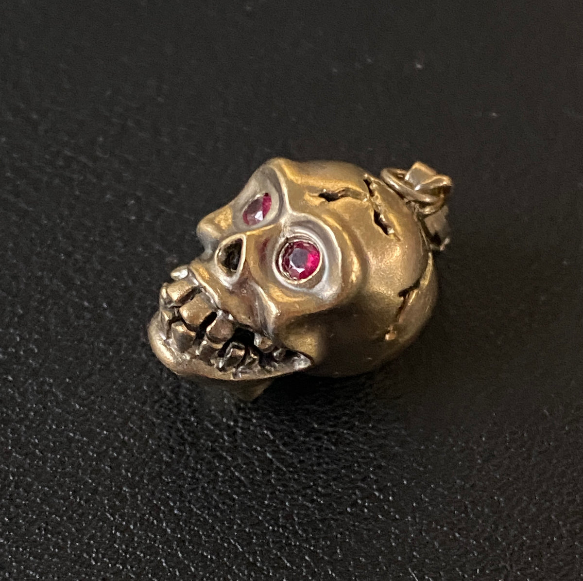18K Gold and Ruby Skull Charm