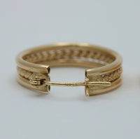 Vintage 14K Gold Twist Oval Hoop Earrings
