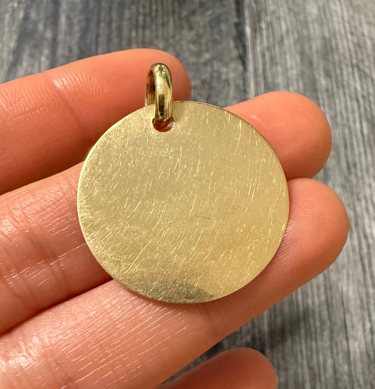 Simple 14K Gold Disc Charm (H)