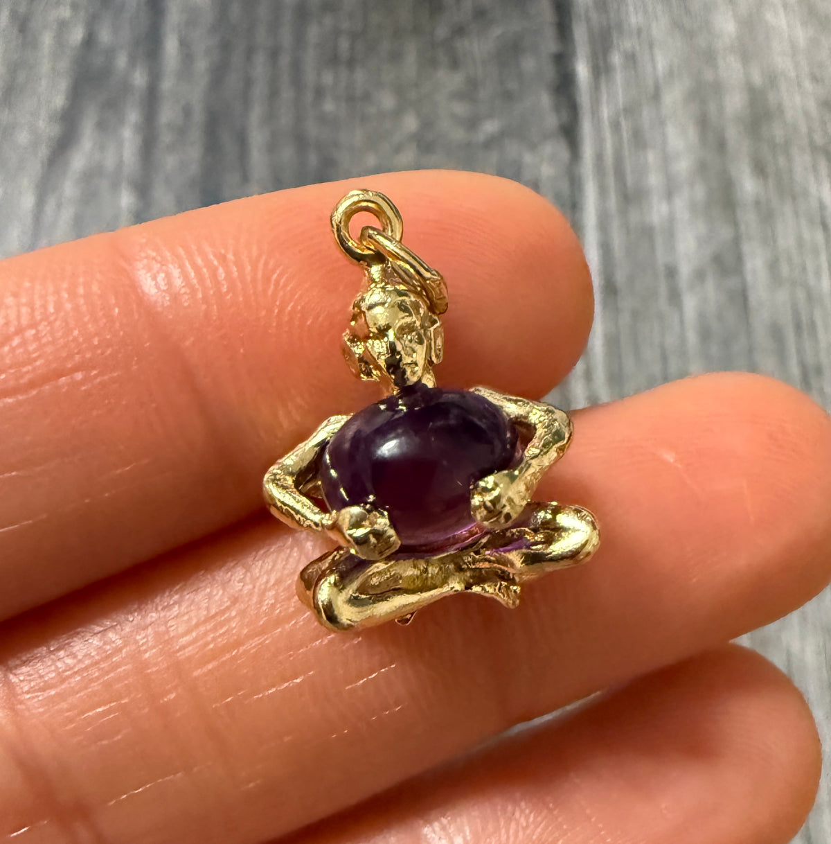 Double Sided Opal and Amethyst Buddha Charm