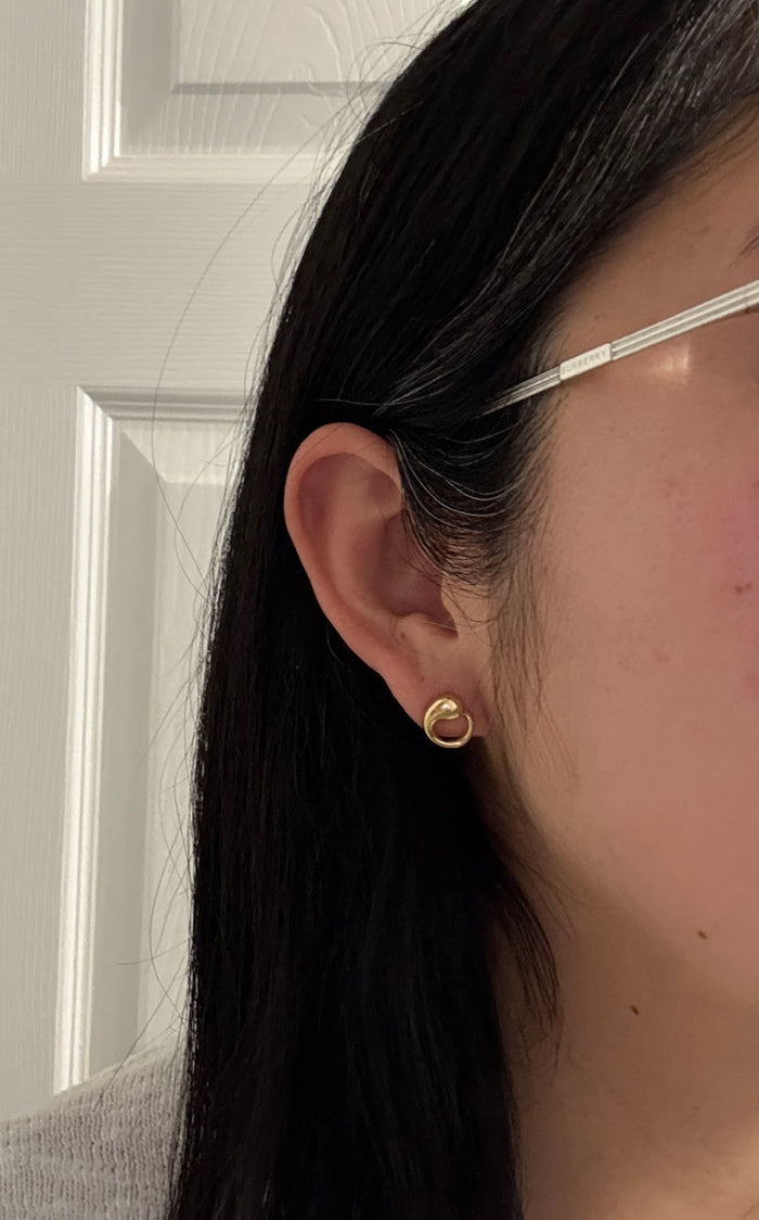 Tiffany & Co Elsa Peretti 18K Gold Eternal Circle Stud Earrings (H)