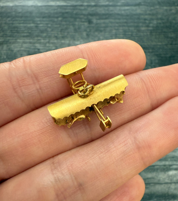 Vintage 19K Gold Airplane Charm (I)