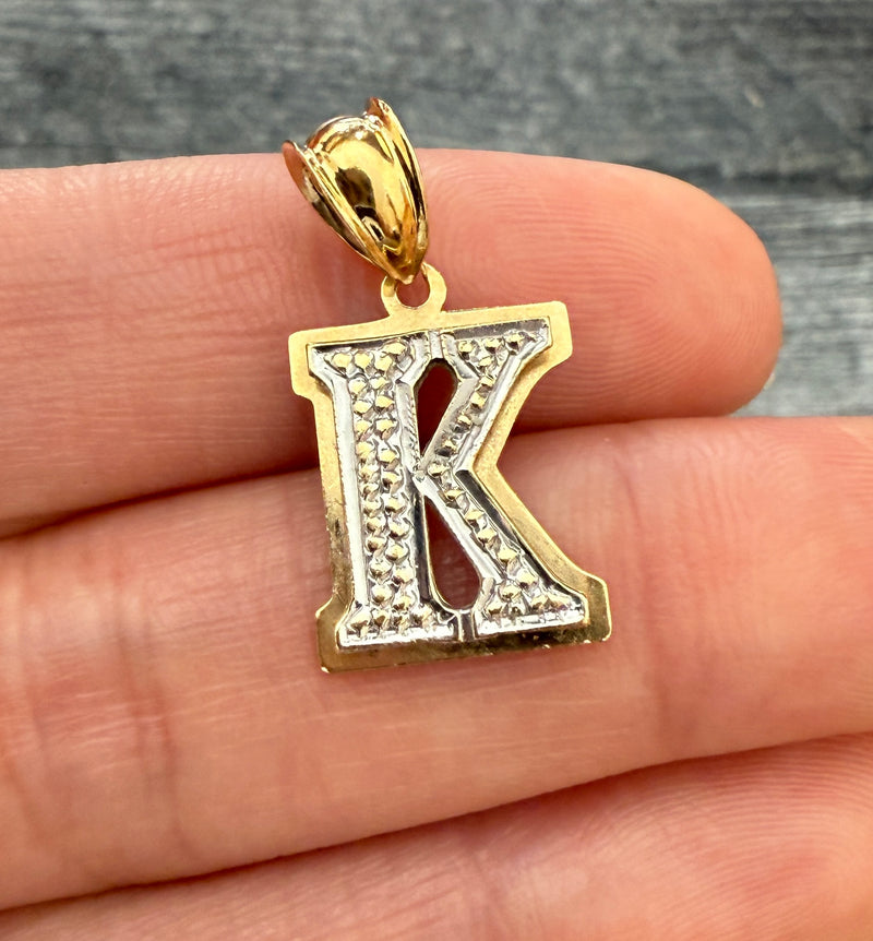 Vintage 14K Gold Initial "K" Charm