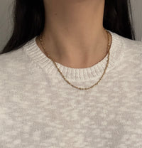 Textured Lozenge Link and Diamond Station Chain in 14K Gold