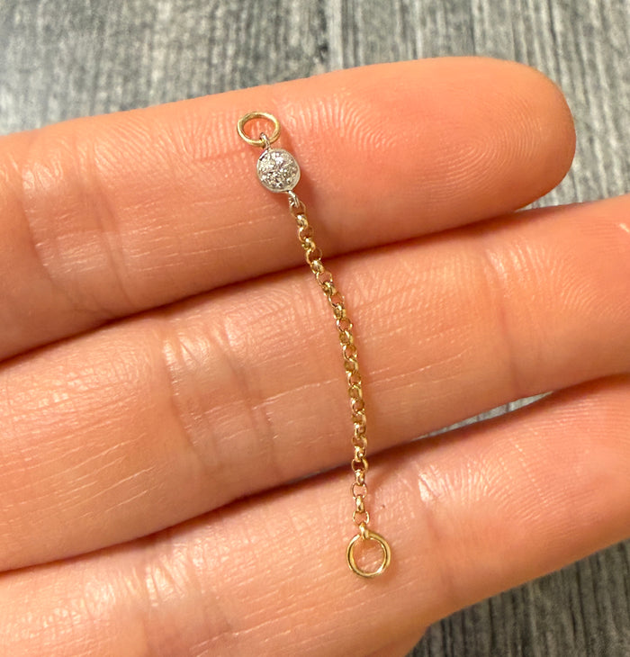 Diamond and 14K Gold Chain Extender