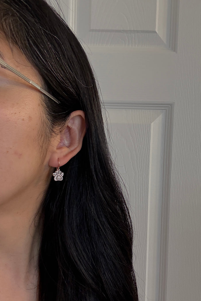 Levian Paw Print Diamond and 14K Rose Gold Earrings (M)