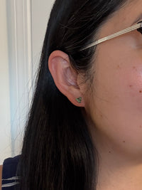 Emerald and 14K Gold Triangle Stud Earrings