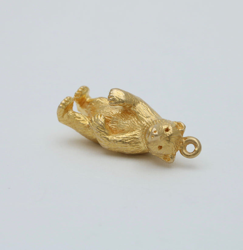 Solid Vintage 10K Gold Bear Charm