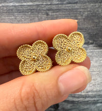 Quatrefoil 18K Gold Earrings