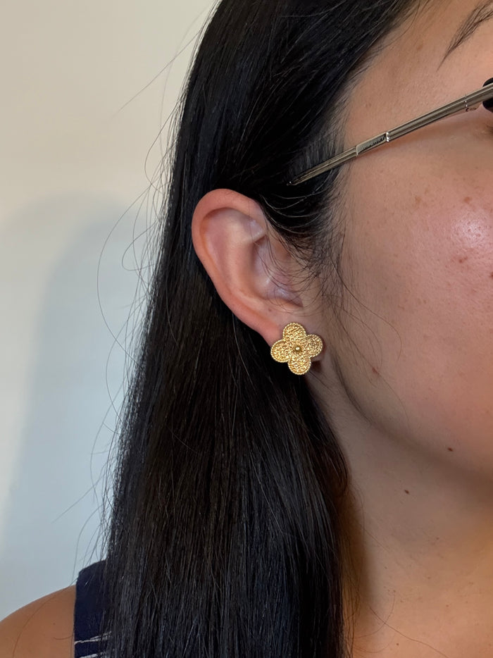 Quatrefoil 18K Gold Earrings