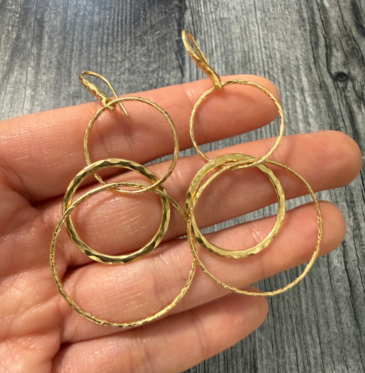 Large Tiffany & Co Paloma Picasso 18K Gold Dangling Circular Ring Earrings