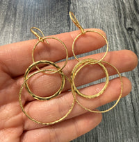 Large Tiffany & Co Paloma Picasso 18K Gold Dangling Circular Ring Earrings