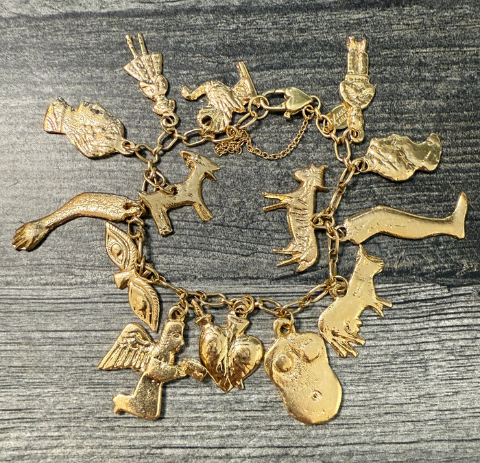 Tracey Zabar 14K Gold Good Luck Charm Bracelet