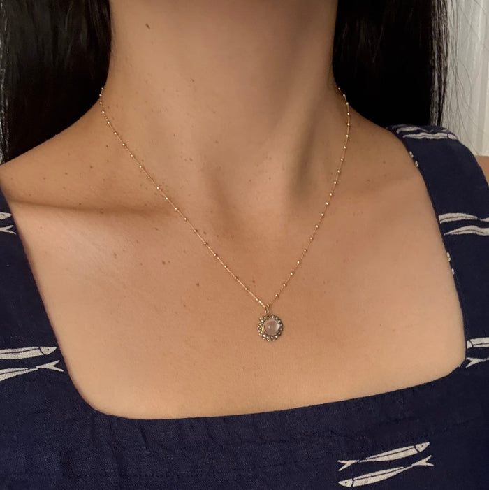 14K Gold Saturn Ball Chain, 16"-18" Long