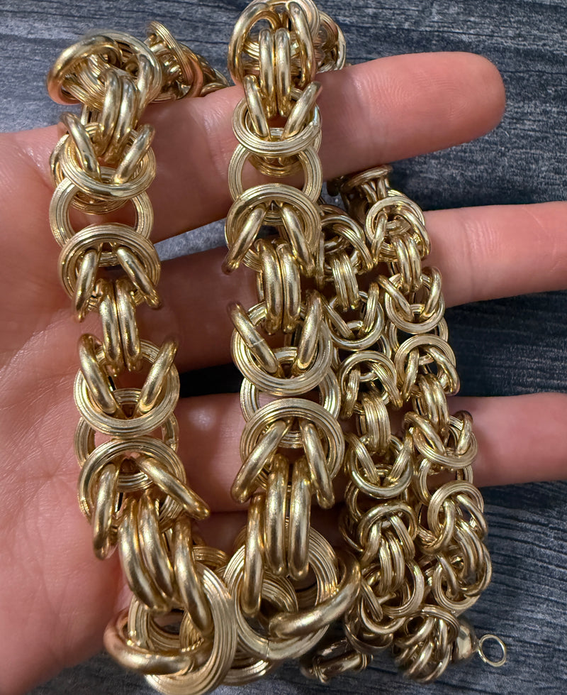 Statement 14K Gold Byzantine Style Collar Necklace (I)