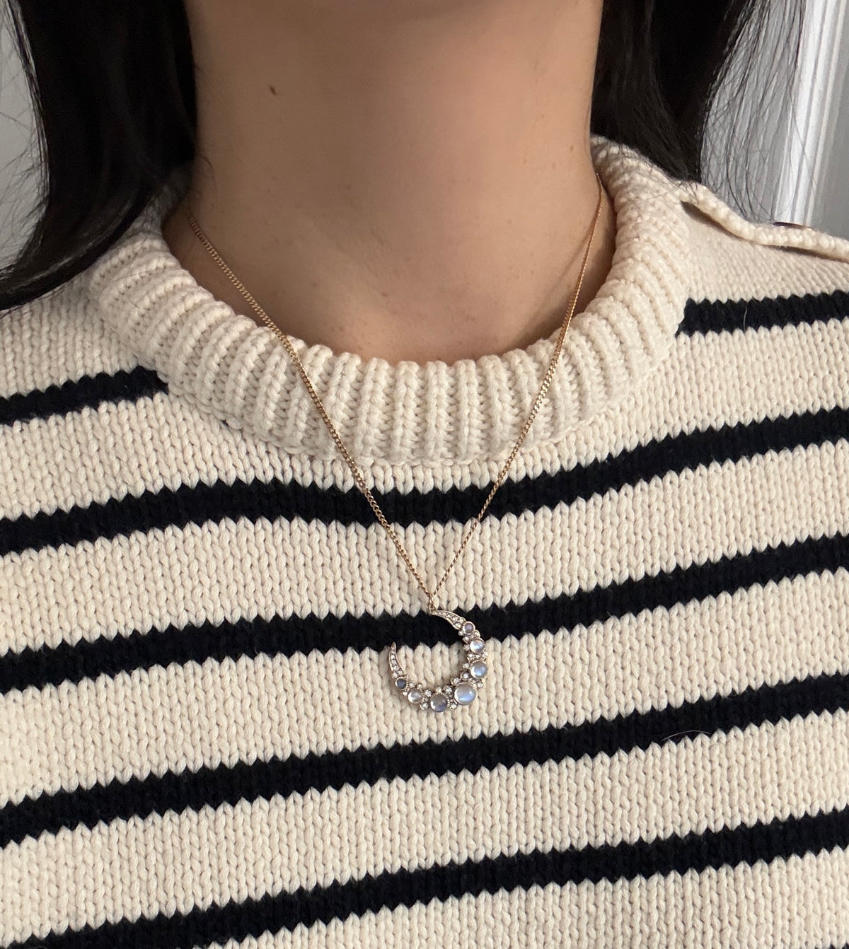 Vintage 14K Gold Flat Curb Link Chain, 18.5" Long