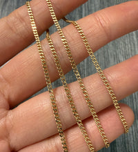 Vintage 14K Gold Flat Curb Link Chain, 18.5" Long