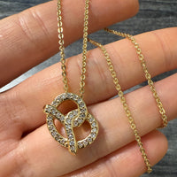 Diamond Pretzel and 14K Gold Necklace