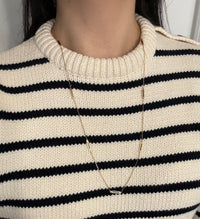 Uno A Erre 18K Gold and Blue Enamel Bar Link Station Chain, 28.5" Long