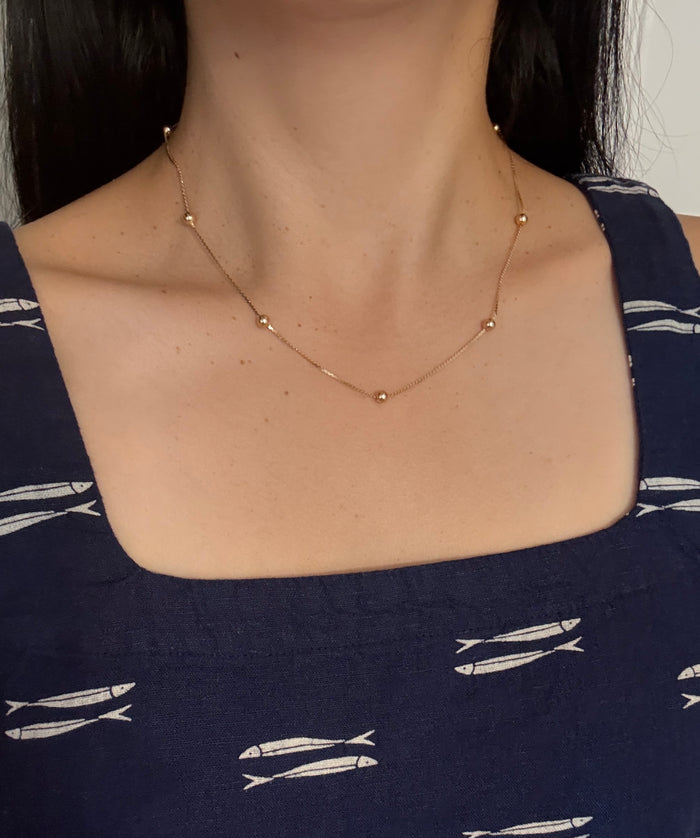 Vintage Gold Ball and S Link Chain, 18.25" Long
