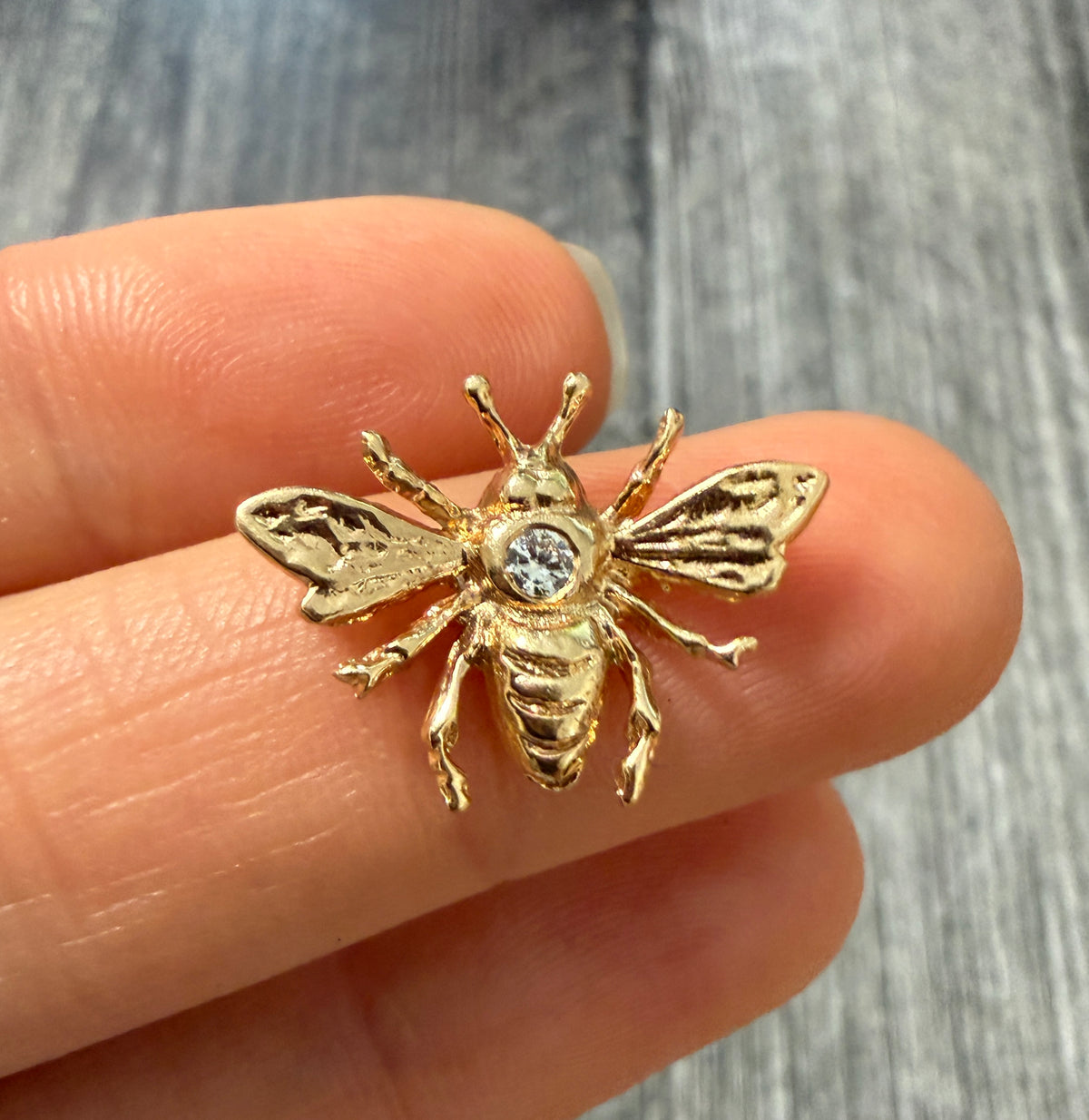 Diamond and 14K Gold Bee Charm (S)