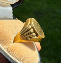 Vintage Fluted 14K Gold Signet Ring