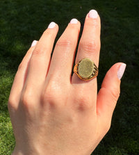 Vintage Fluted 14K Gold Signet Ring